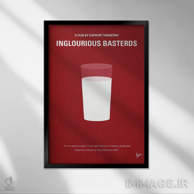 تابلو مینیمال پوستر مینیمال فیلم حرامزاده های لعنتی اثر چانکونگ - نمای قابدار مشکی