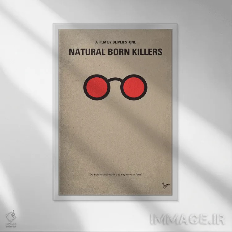 تابلو مینیمال پوستر مینیمال فیلم قاتلان بالفطره اثر چانکونگ - نمای قابدار سفید