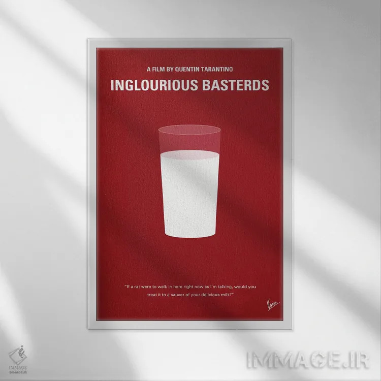 تابلو مینیمال پوستر مینیمال فیلم حرامزاده های لعنتی اثر چانکونگ - نمای قابدار سفید