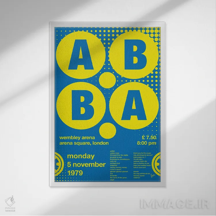 تابلو دکوراتیو پوستر آبا اثر چانکونگ - نمای قابدار سفید