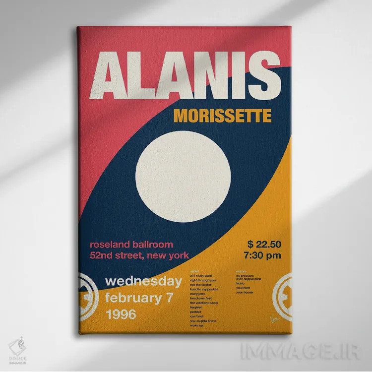 تابلو دکوراتیو پوستر آلانیس موریست اثر چانکونگ - نمای روبهرو روی دیوار