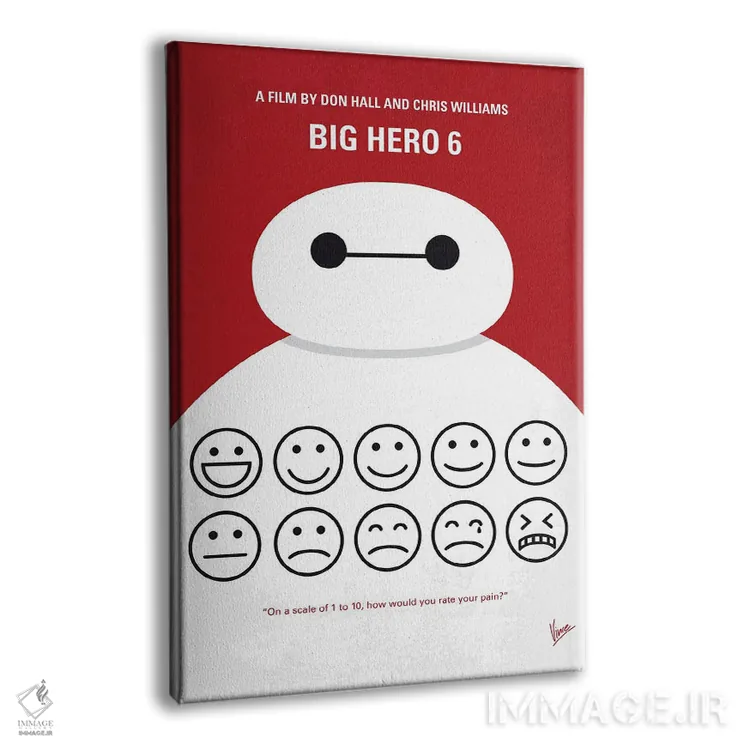 تابلو مینیمال پوستر ۶ ابرقهرمان اثر چانکونگ - نمای پرسپکتیو محصول