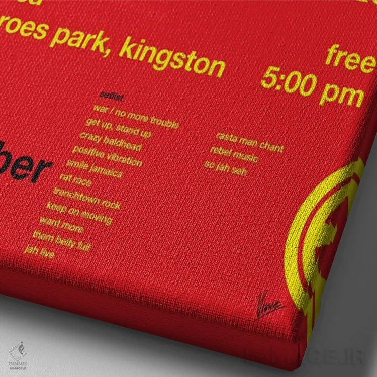 تابلو دکوراتیو پوستر باب مارلی اثر چانکونگ - نمای نزدیک بافت بوم