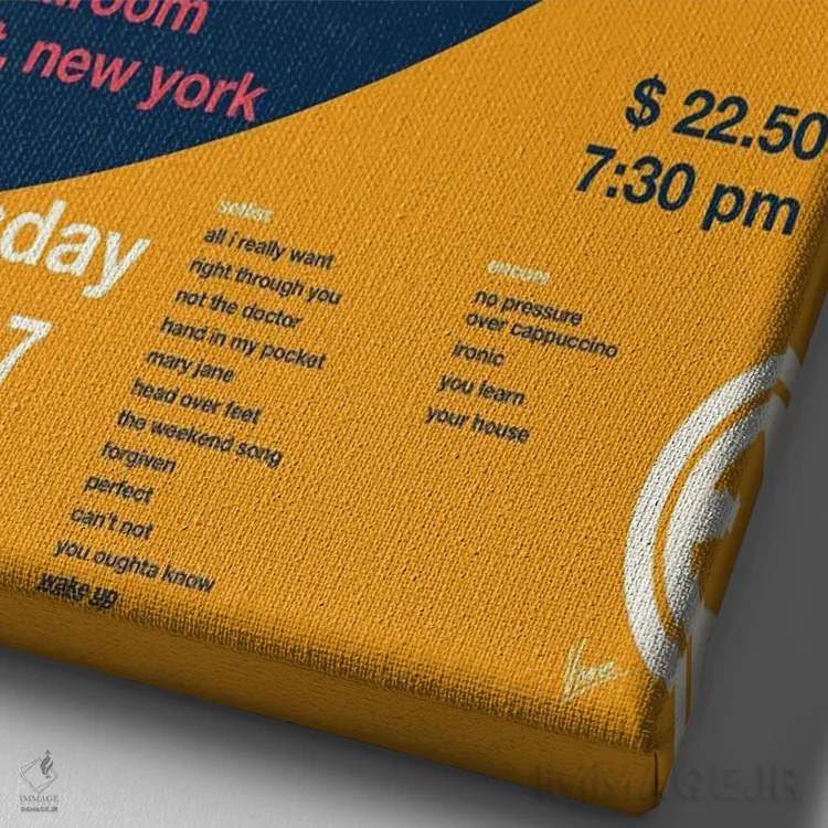 تابلو دکوراتیو پوستر آلانیس موریست اثر چانکونگ - نمای نزدیک بافت بوم