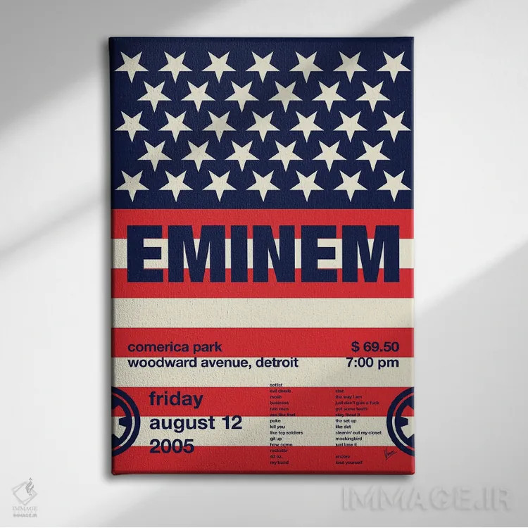 تابلو دکوراتیو پوستر امینم اثر چانکونگ - نمای روبهرو روی دیوار