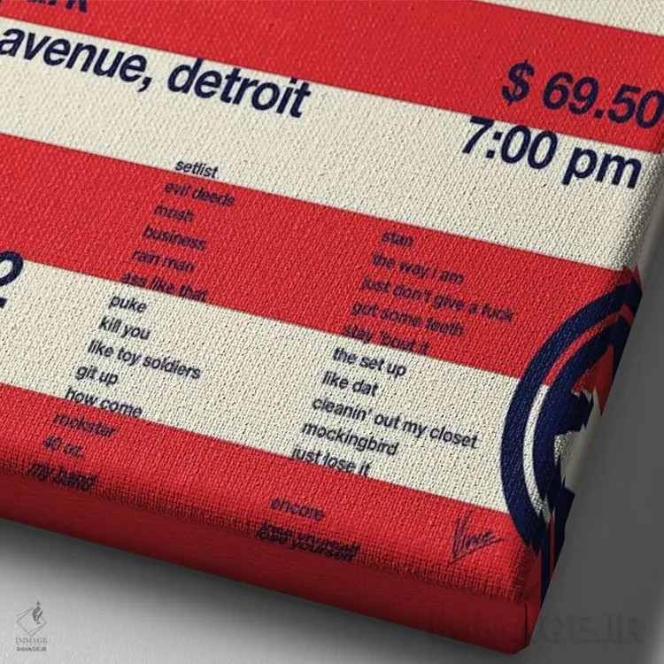 تابلو دکوراتیو پوستر امینم اثر چانکونگ - نمای نزدیک بافت بوم