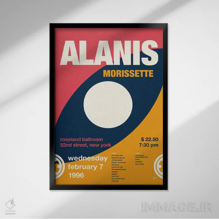 تابلو دکوراتیو پوستر آلانیس موریست اثر چانکونگ - نمای قابدار مشکی