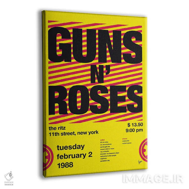 تابلو دکوراتیو پوستر گانز ان رزز اثر چانکونگ - نمای پرسپکتیو محصول