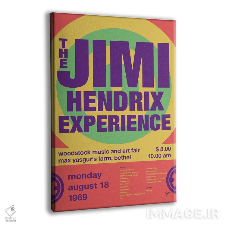 تابلو دکوراتیو پوستر جیمی هندریکس اثر چانکونگ - نمای پرسپکتیو محصول