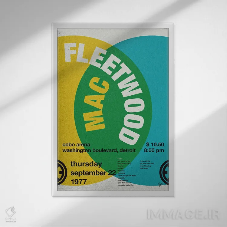 تابلو دکوراتیو پوستر فلیت وود مک اثر چانکونگ - نمای قابدار سفید