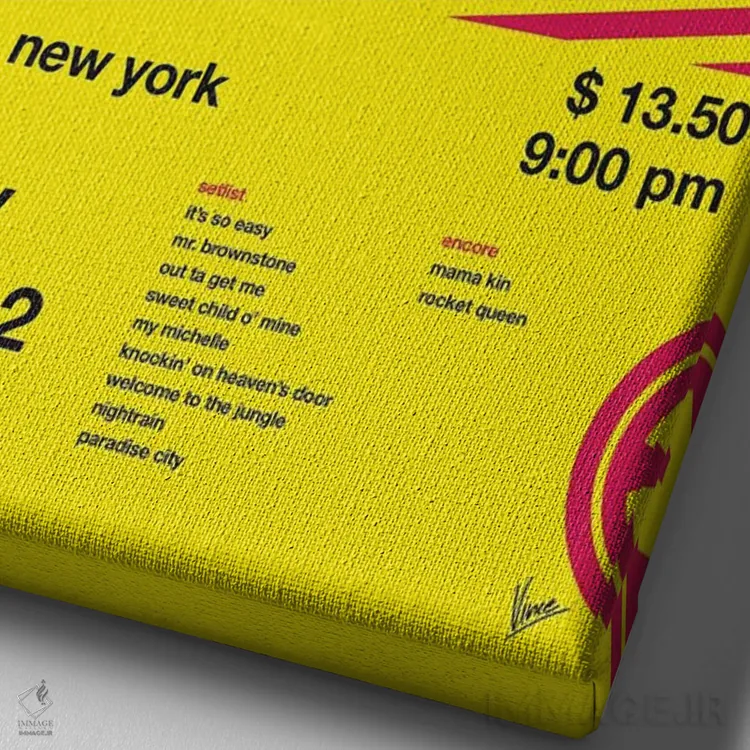 تابلو دکوراتیو پوستر گانز ان رزز اثر چانکونگ - نمای نزدیک بافت بوم