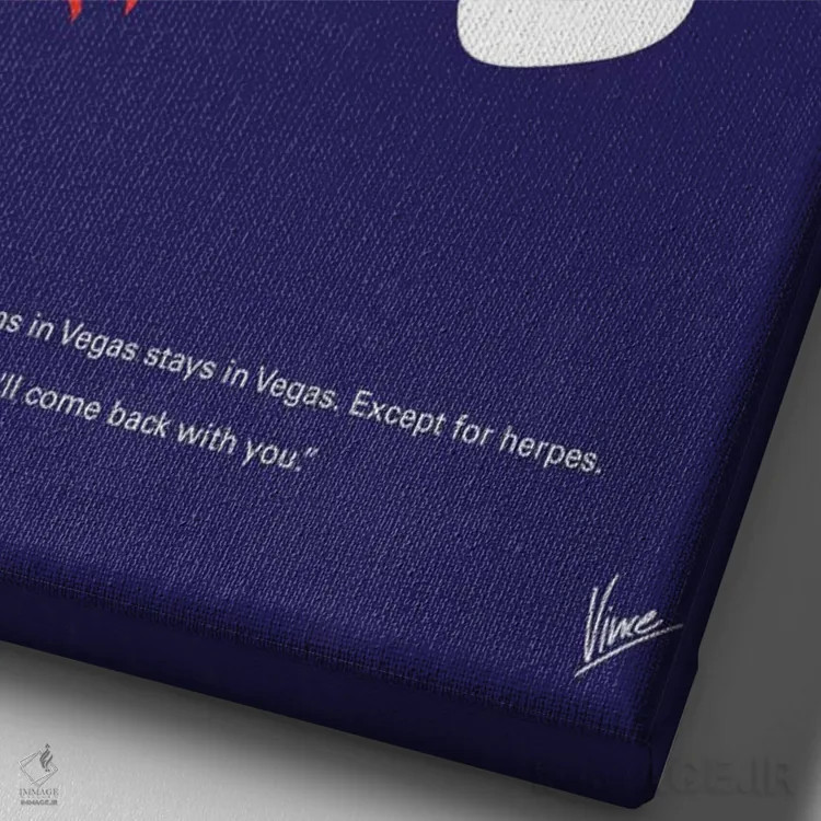 تابلو مینیمال پوستر مینیمال فیلم خماری اثر چانکونگ - نمای نزدیک بافت بوم