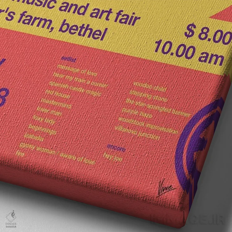 تابلو دکوراتیو پوستر جیمی هندریکس اثر چانکونگ - نمای نزدیک بافت بوم