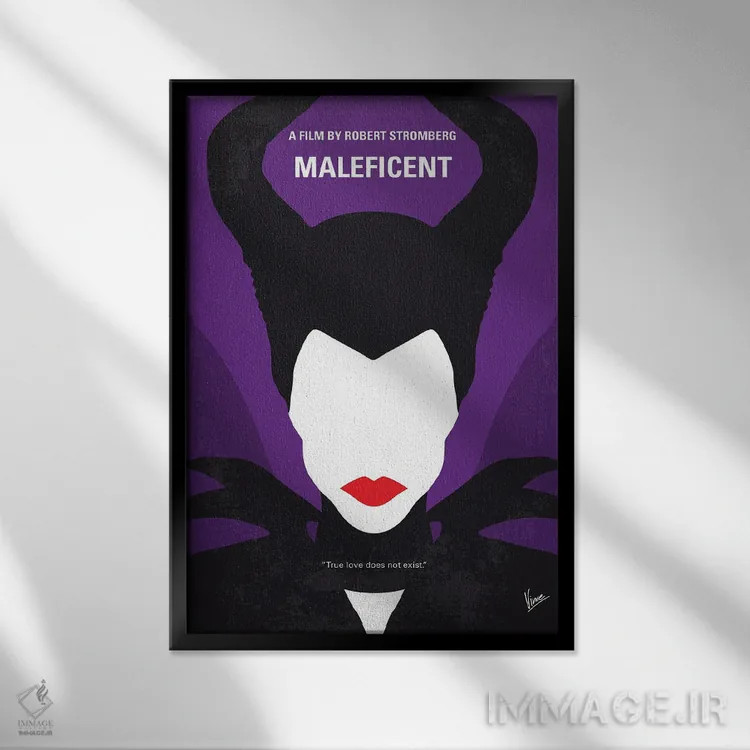 تابلو مینیمال پوستر مالفیسنت اثر چانکونگ - نمای قابدار مشکی