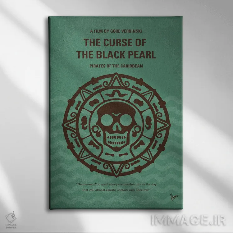 تابلو مینیمال پوستر دزدان دریایی کارائیب ۱ اثر چانکونگ - نمای روبهرو روی دیوار