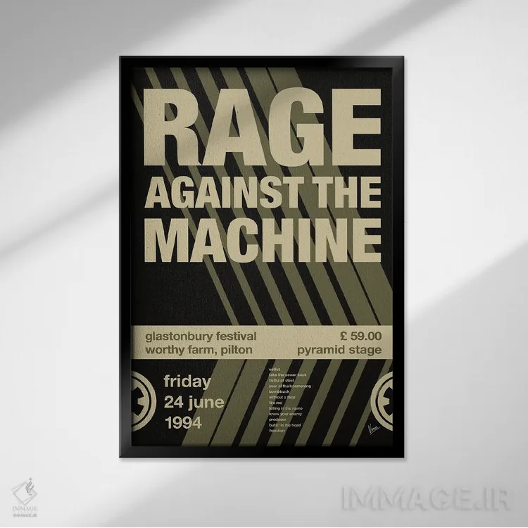 تابلو دکوراتیو پوستر ریج اگینست د ماشین اثر چانکونگ - نمای قابدار مشکی