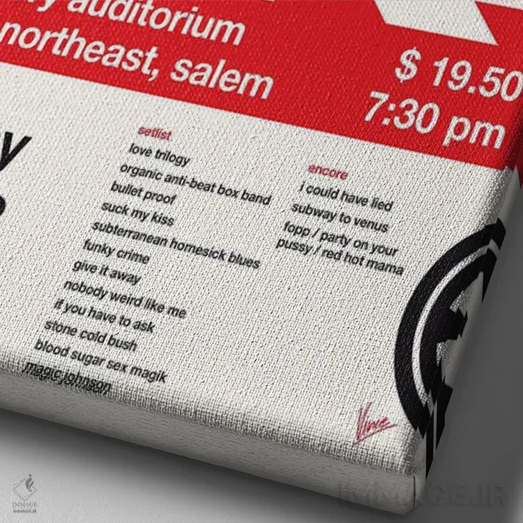 تابلو دکوراتیو پوستر رد هات چیلی پپرز اثر چانکونگ - نمای نزدیک بافت بوم