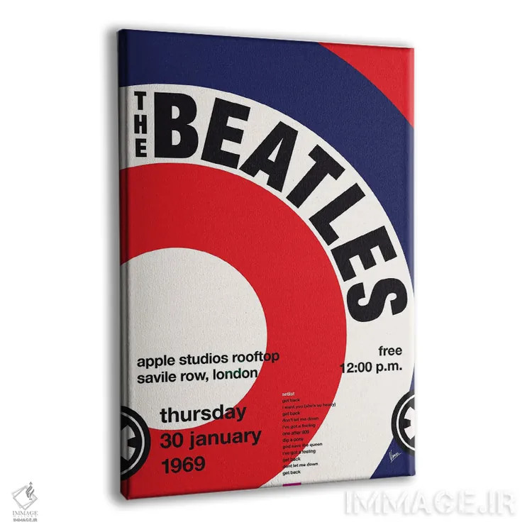 تابلو دکوراتیو پوستر بیتلز اثر چانکونگ - نمای پرسپکتیو محصول