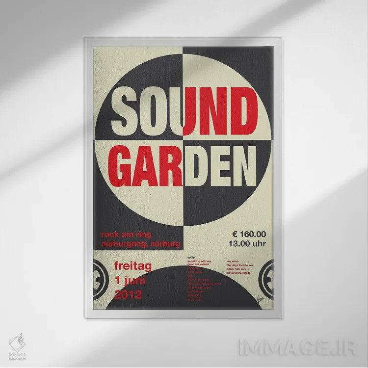 تابلو دکوراتیو پوستر ساوندگارن اثر چانکونگ - نمای قابدار سفید