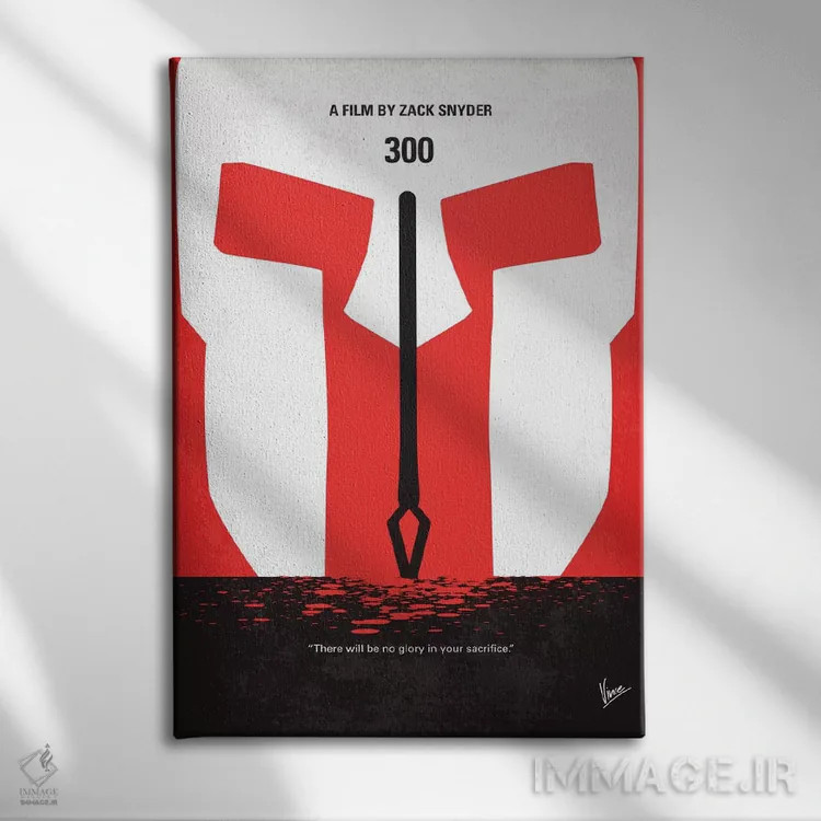 تابلو مینیمال پوستر مینیمال فیلم ۳۰۰ اثر چانکونگ - نمای روبهرو روی دیوار