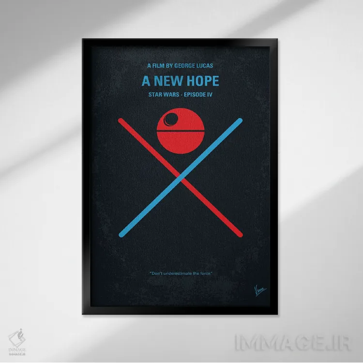 تابلو مینیمال پوستر جنگ ستارگان اپیزود چهارم اثر چانکونگ - نمای قابدار مشکی