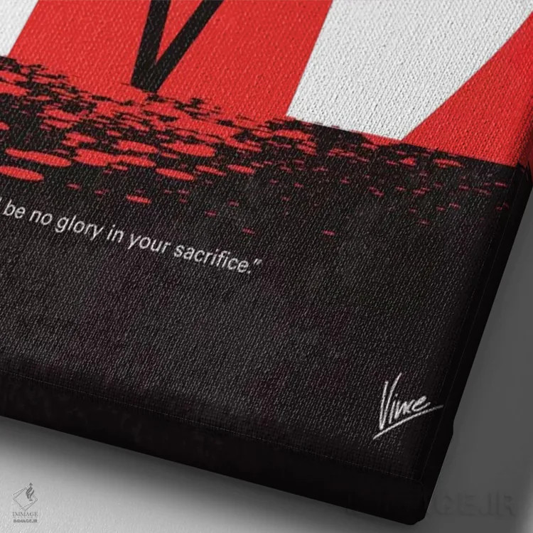 تابلو مینیمال پوستر مینیمال فیلم ۳۰۰ اثر چانکونگ - نمای نزدیک بافت بوم