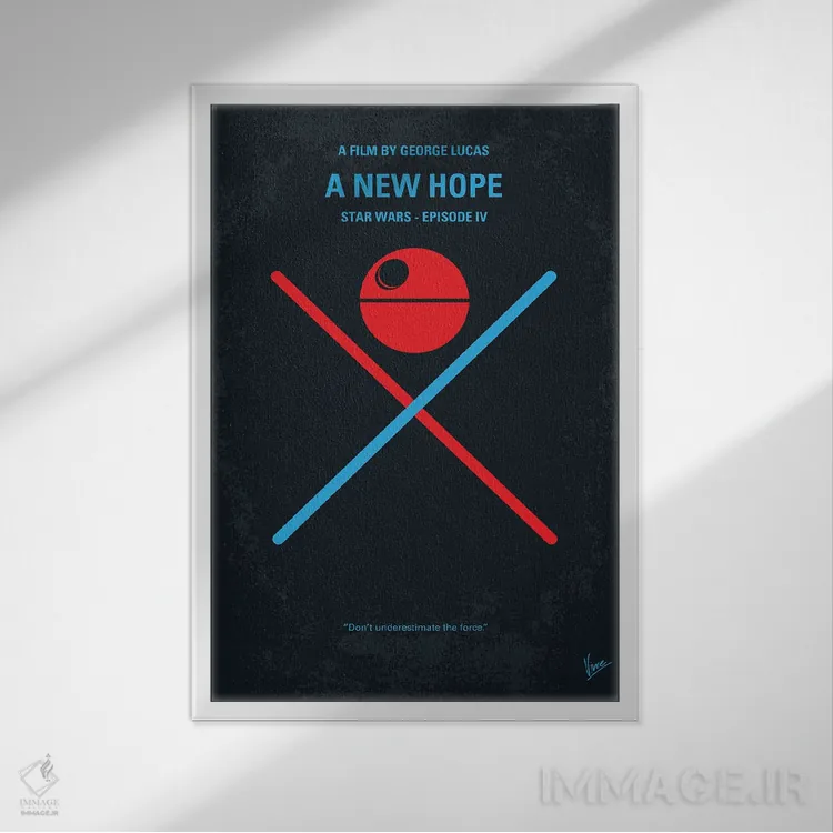 تابلو مینیمال پوستر جنگ ستارگان اپیزود چهارم اثر چانکونگ - نمای قابدار سفید