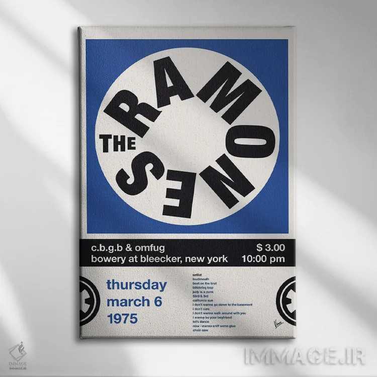 تابلو دکوراتیو پوستر رامونز اثر چانکونگ - نمای روبهرو روی دیوار