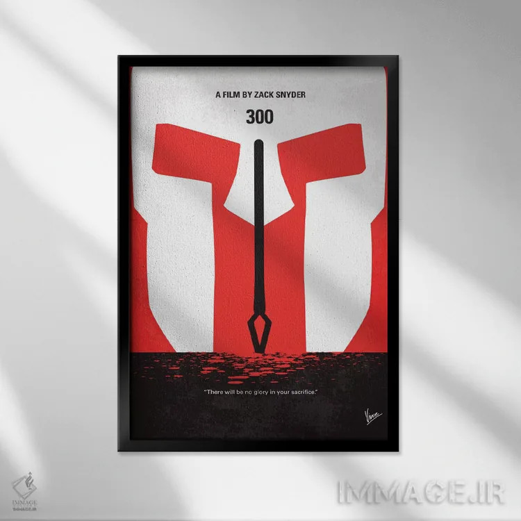 تابلو مینیمال پوستر مینیمال فیلم ۳۰۰ اثر چانکونگ - نمای قابدار مشکی