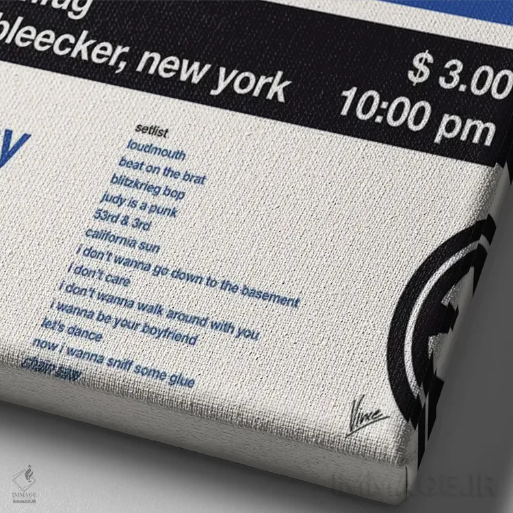 تابلو دکوراتیو پوستر رامونز اثر چانکونگ - نمای نزدیک بافت بوم