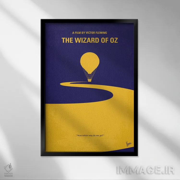 تابلو مینیمال پوستر مینیمال فیلم جادوگر شهر از اثر چانکونگ - نمای قابدار مشکی