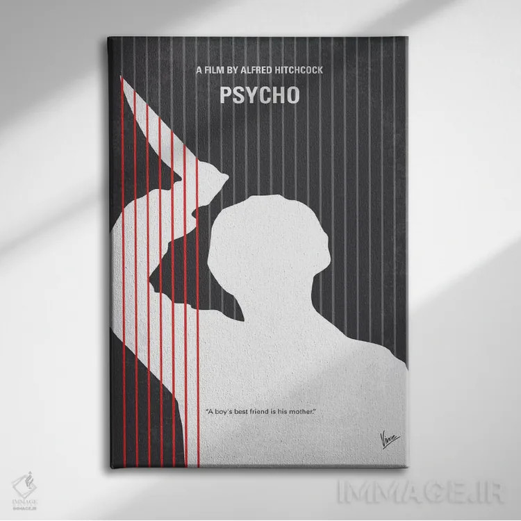 تابلو مینیمال پوستر مینیمال فیلم روانی اثر چانکونگ - نمای روبهرو روی دیوار