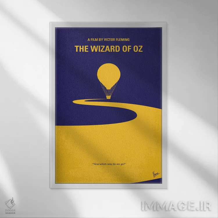 تابلو مینیمال پوستر مینیمال فیلم جادوگر شهر از اثر چانکونگ - نمای قابدار سفید