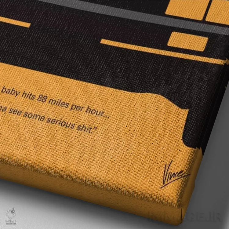 تابلو مینیمال پوستر مینیمال فیلم بازگشت به آینده اثر چانکونگ - نمای نزدیک بافت بوم