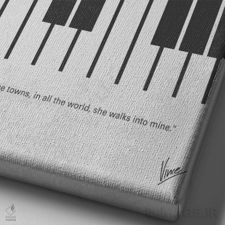 تابلو مینیمال پوستر مینیمال فیلم کازابلانکا اثر چانکونگ - نمای نزدیک بافت بوم