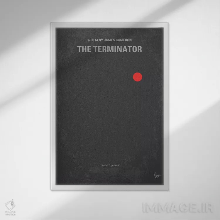 تابلو مینیمال پوستر مینیمال فیلم ترمیناتور اثر چانکونگ - نمای قابدار سفید