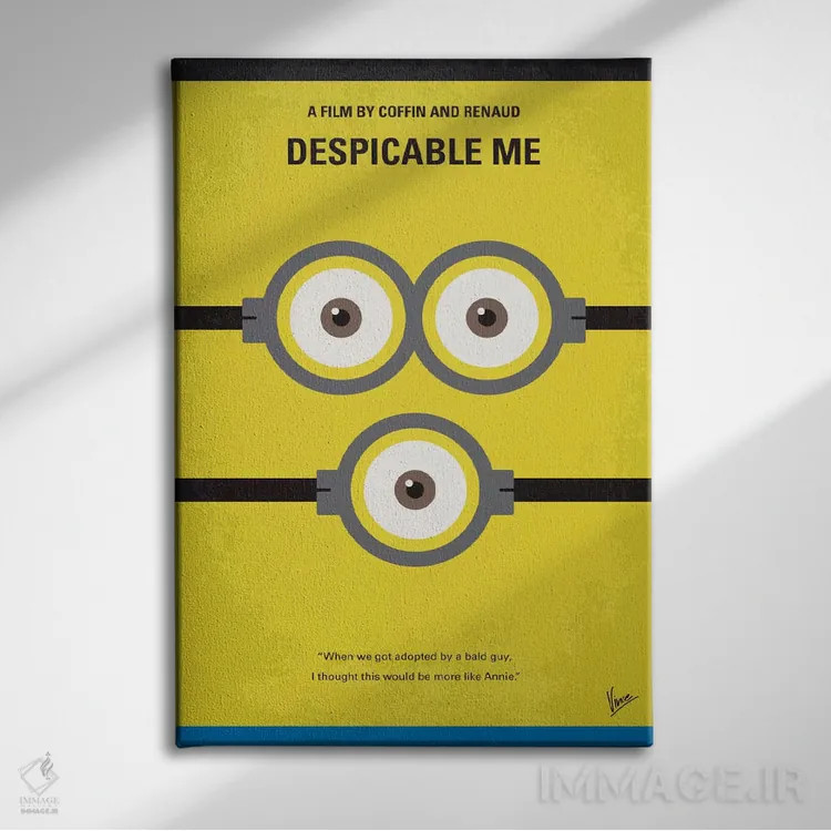 تابلو مینیمال پوستر مینیمال فیلم من نفرت انگیز اثر چانکونگ - نمای روبهرو روی دیوار