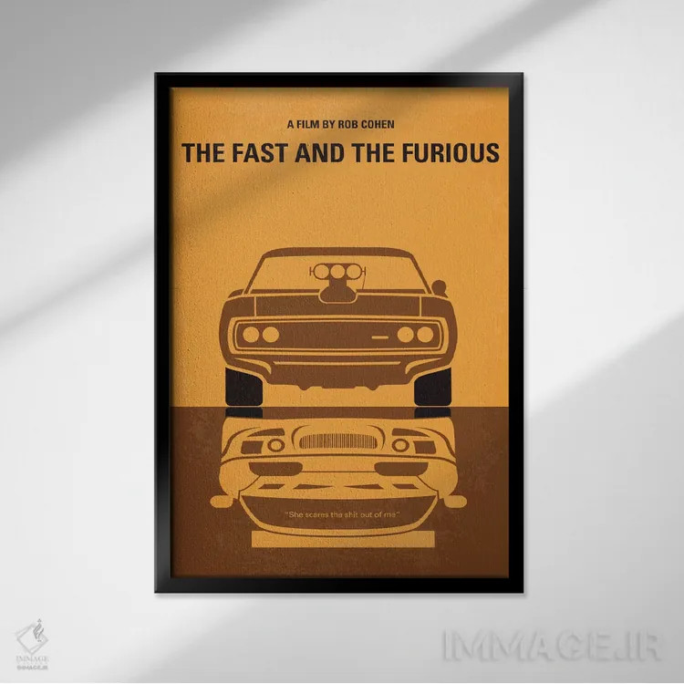 تابلو مینیمال پوستر مینیمال فیلم سریع و خشن اثر چانکونگ - نمای قابدار مشکی