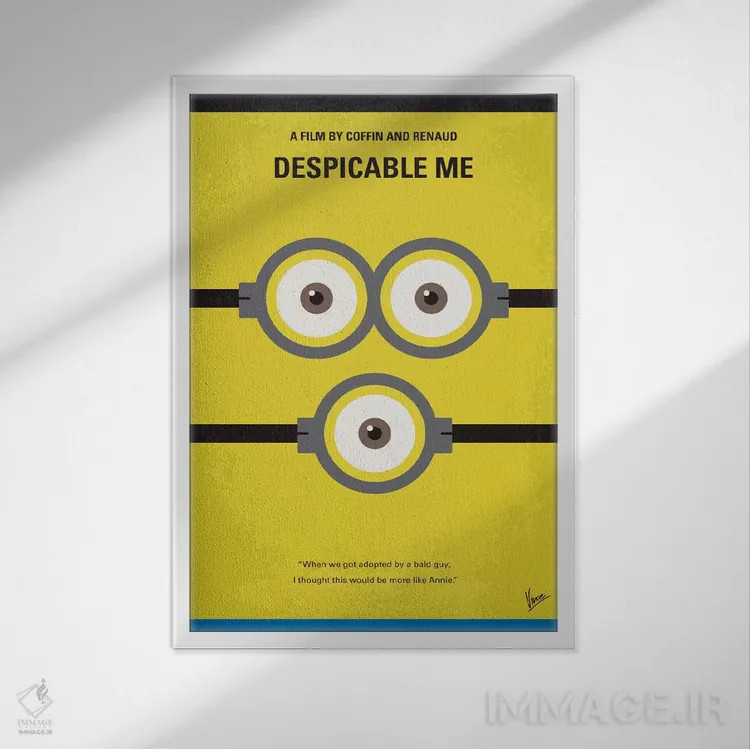 تابلو مینیمال پوستر مینیمال فیلم من نفرت انگیز اثر چانکونگ - نمای قابدار سفید