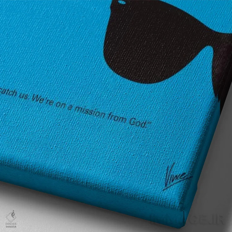 تابلو مینیمال پوستر مینیمال فیلم برادران بلوز اثر چانکونگ - نمای نزدیک بافت بوم