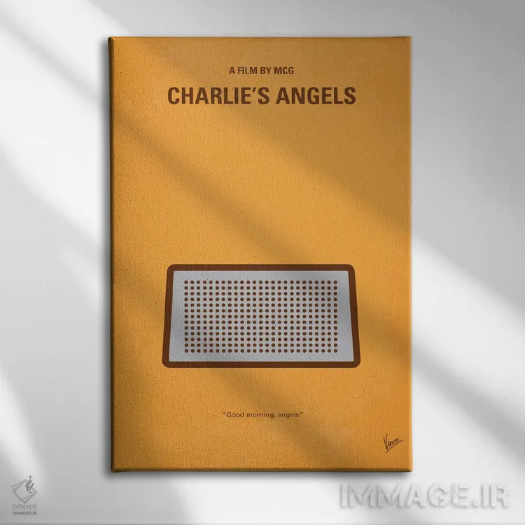 تابلو مینیمال پوستر مینیمال فرشتگان چارلی اثر چانکونگ - نمای روبهرو روی دیوار