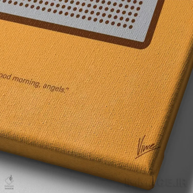 تابلو مینیمال پوستر مینیمال فرشتگان چارلی اثر چانکونگ - نمای نزدیک بافت بوم