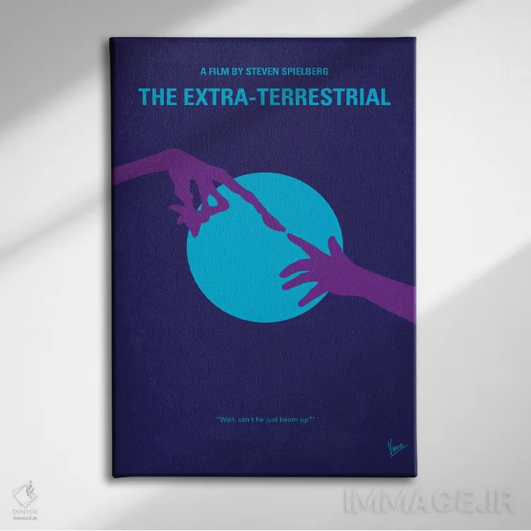 تابلو مینیمال پوستر مینیمال فیلم ئی.تی. موجود فرازمینی اثر چانکونگ - نمای روبهرو روی دیوار