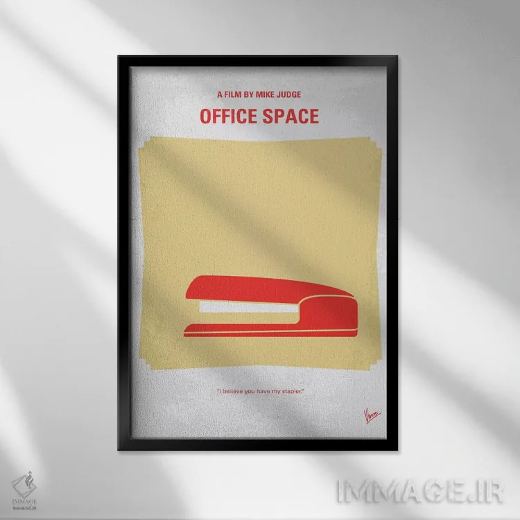 تابلو مینیمال پوستر مینیمال فیلم فضای اداری اثر چانکونگ - نمای قابدار مشکی