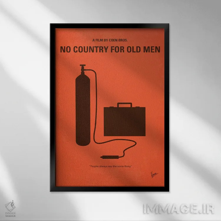 تابلو مینیمال پوستر مینیمال فیلم جایی برای پیرمردها نیست اثر چانکونگ - نمای قابدار مشکی