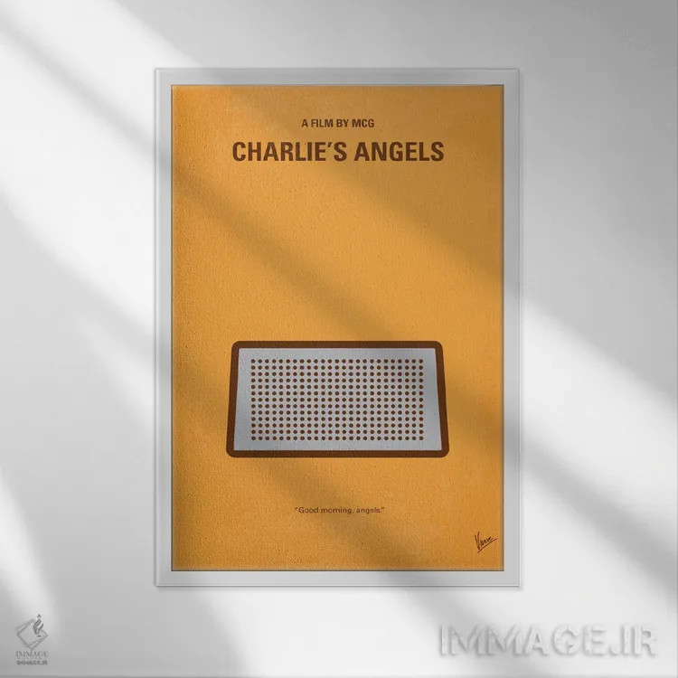 تابلو مینیمال پوستر مینیمال فرشتگان چارلی اثر چانکونگ - نمای قابدار سفید