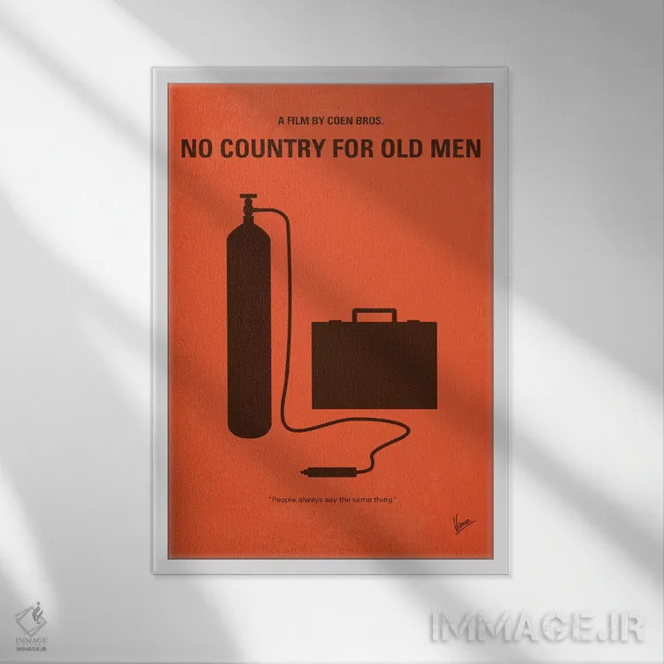 تابلو مینیمال پوستر مینیمال فیلم جایی برای پیرمردها نیست اثر چانکونگ - نمای قابدار سفید