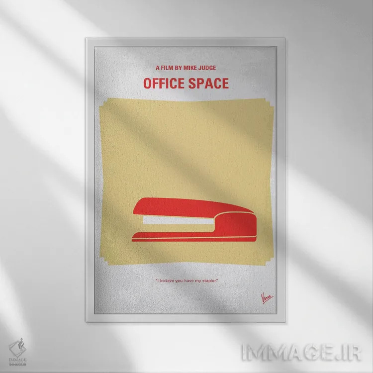 تابلو مینیمال پوستر مینیمال فیلم فضای اداری اثر چانکونگ - نمای قابدار سفید