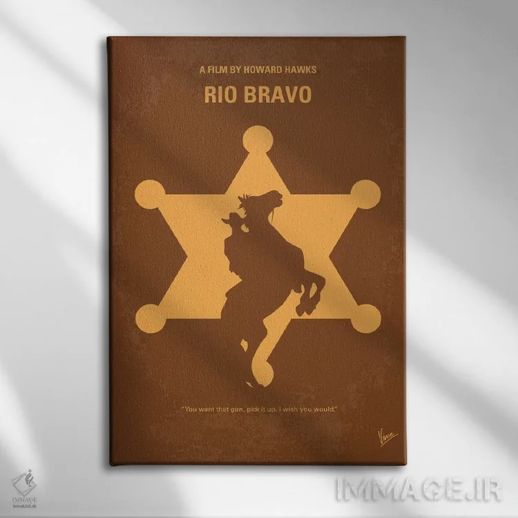 تابلو مینیمال پوستر مینیمال فیلم ریو براوو اثر چانکونگ - نمای روبهرو روی دیوار