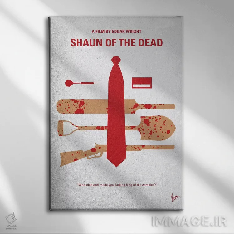 تابلو مینیمال پوستر مینیمال فیلم شاون مردگان اثر چانکونگ - نمای روبهرو روی دیوار